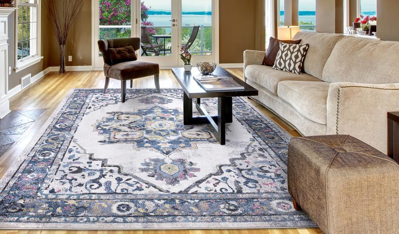 Concord Global Trading Vintage 7262 Barclay Ivory Area Rug Room Scene 2