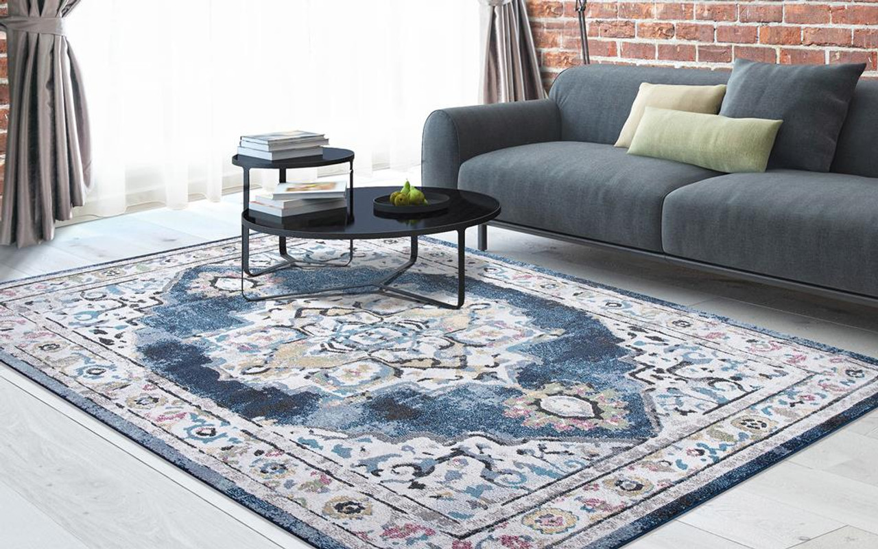 Concord Global Trading Vintage 7264 Barclay Navy Area Rug Room Scene 3