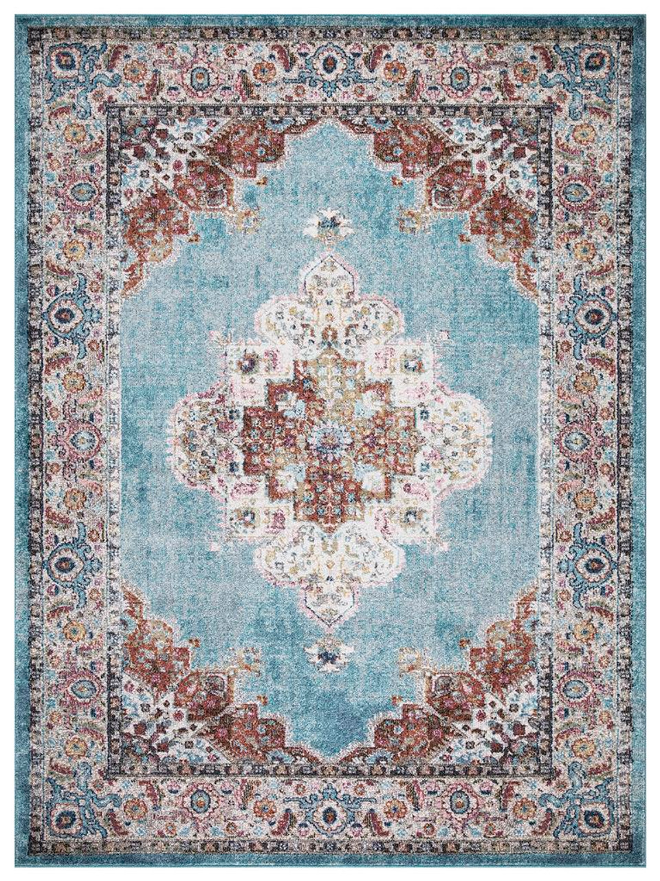 Concord Global Trading Vintage 7286 Elegance Blue Area Rug