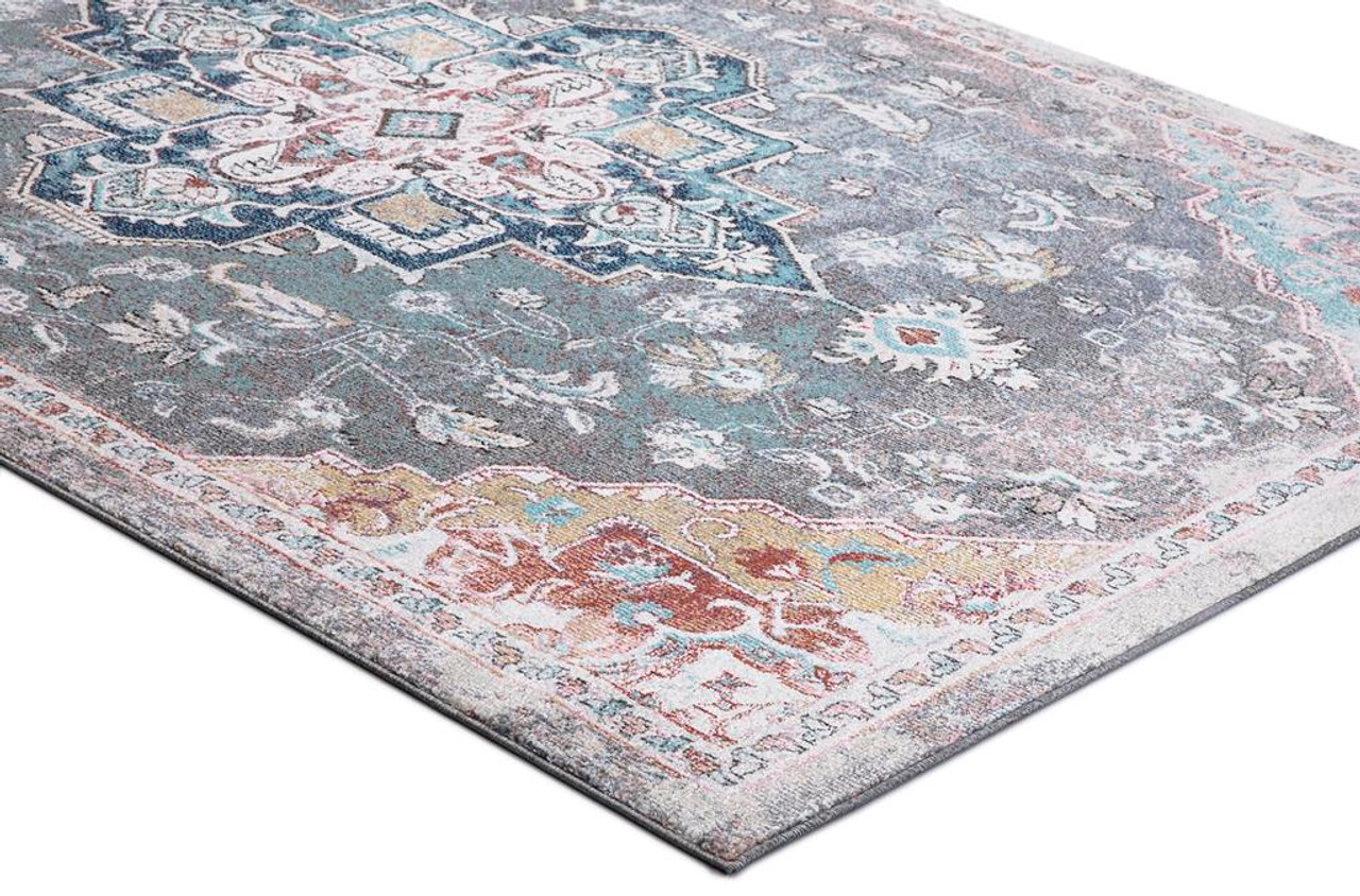 Concord Global Trading Vintage 7306 Tabriz Gray Area Rug on Angle