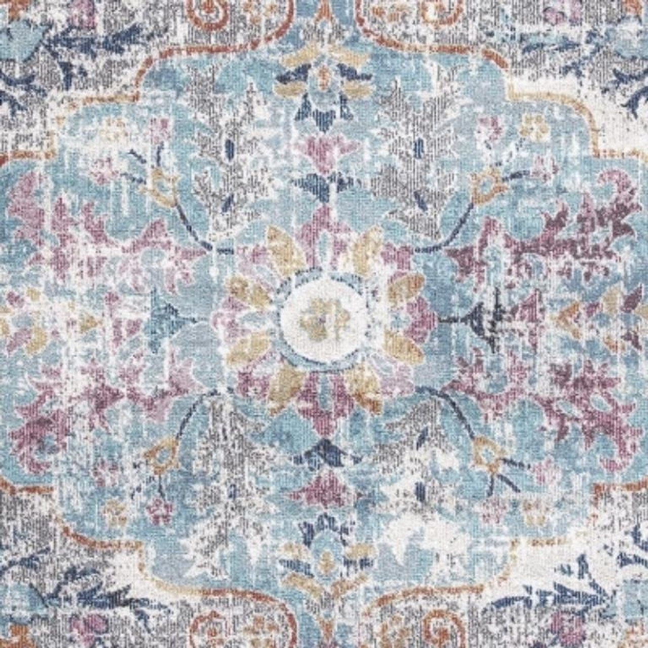 Concord Global Trading Vintage 7326 Azure Gray Area Rug Swatch
