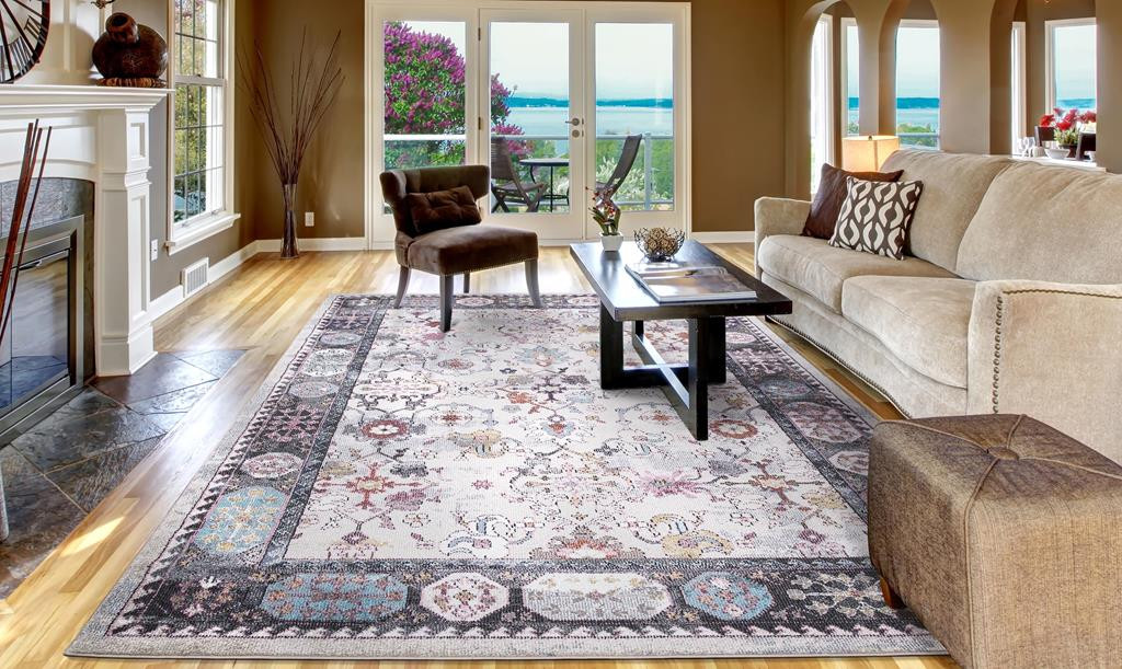 Concord Global Trading Vintage 7336 Angora Gray Area Rug