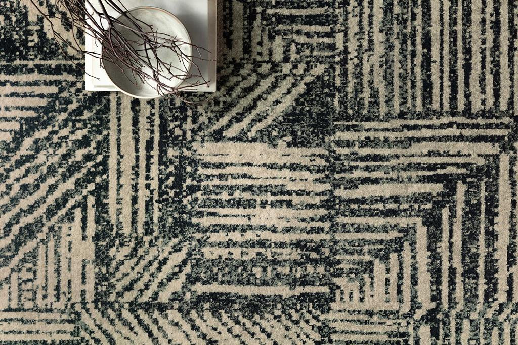 Loloi II Bowery BOW-01 Midnight Taupe Area Rug Lifestyle Scene