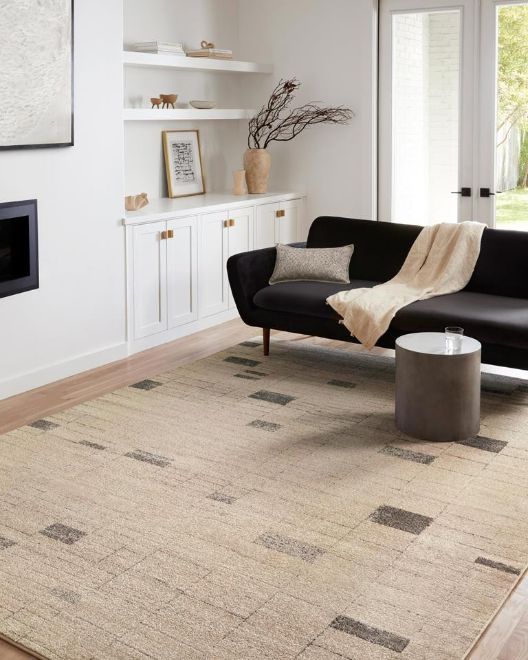 Loloi II Bowery BOW-02 Slate Taupe Area Rug Room Scene