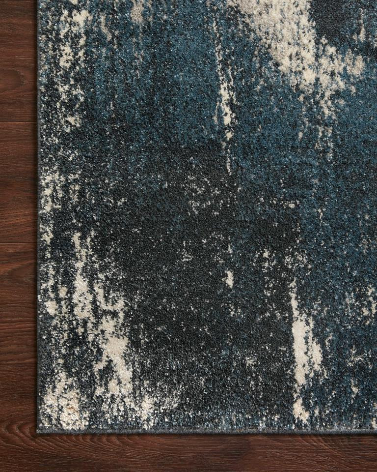 Loloi II Spirit SPI-04 Indigo Ivory Area Rug Corner