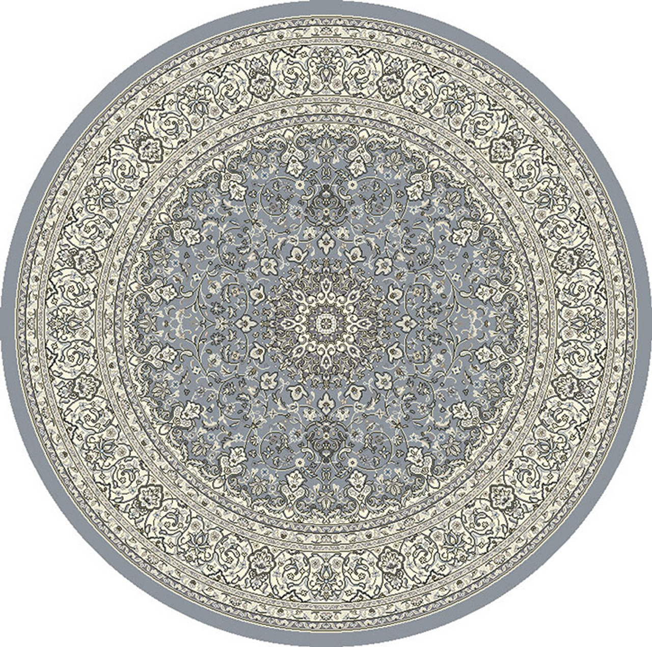 Dynamic Rugs Ancient Garden 57119-4646 Steel Blue/Cream Round Area Rug