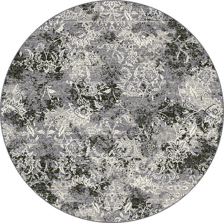 Dynamic Rugs Ancient Garden 57558-5696 Grey Round Area Rug