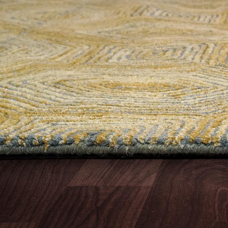 Dynamic Rugs Ariana 8181-790 Gold Dark Grey Area Rug Pile Edge