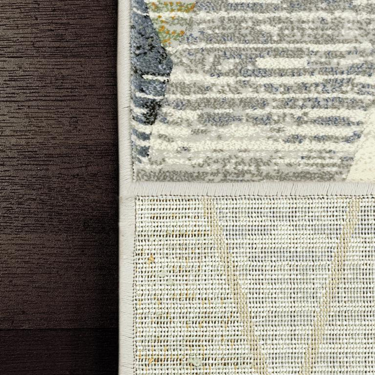 Dynamic Rugs Eclipse 63612-6656 Ivory Blue Area Rug Backing