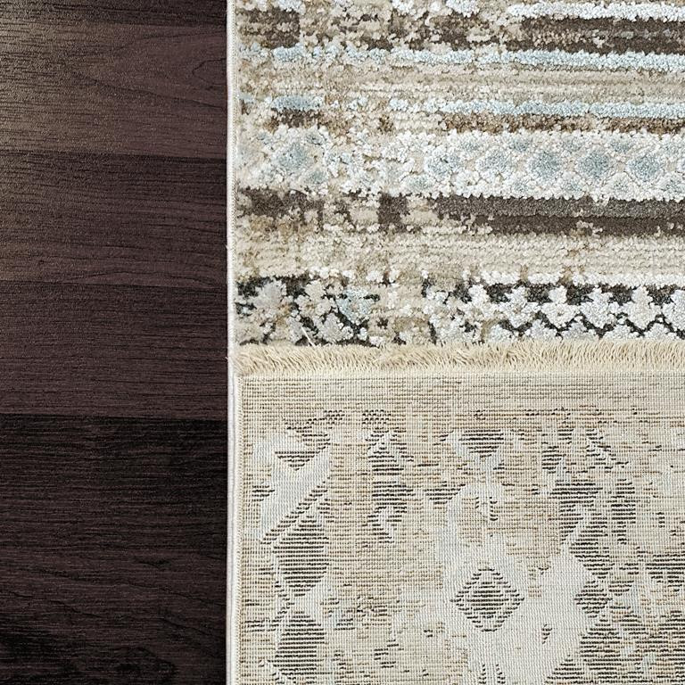 Dynamic Rugs Wingo 7956-985 Grey Cream Blue Area Rug Backing