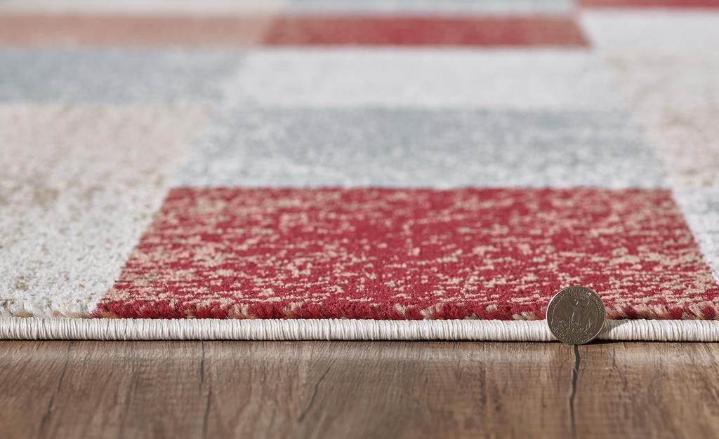 Kas Avalon 5616 Brown Checkered Area Rug Pile Edge