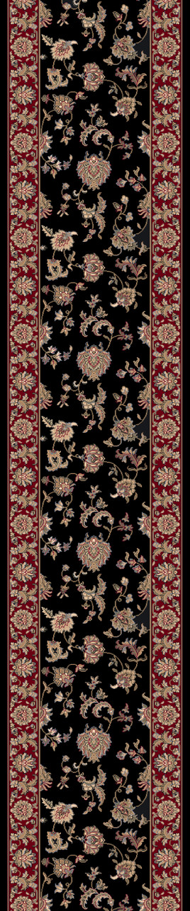 Dynamic Rugs Brilliant 7226-090 Black 2'9" Wide Hall and Stair Runner