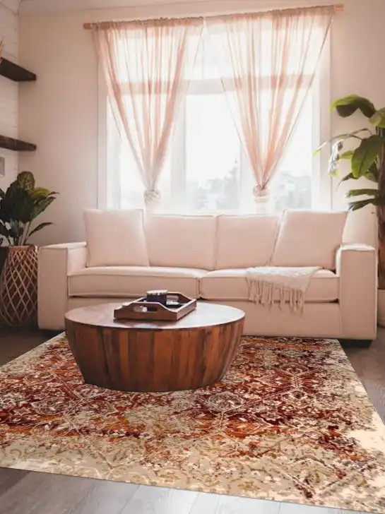 Kas Heritage 9373 Ivory Rust Anna Area Rug Room Scene