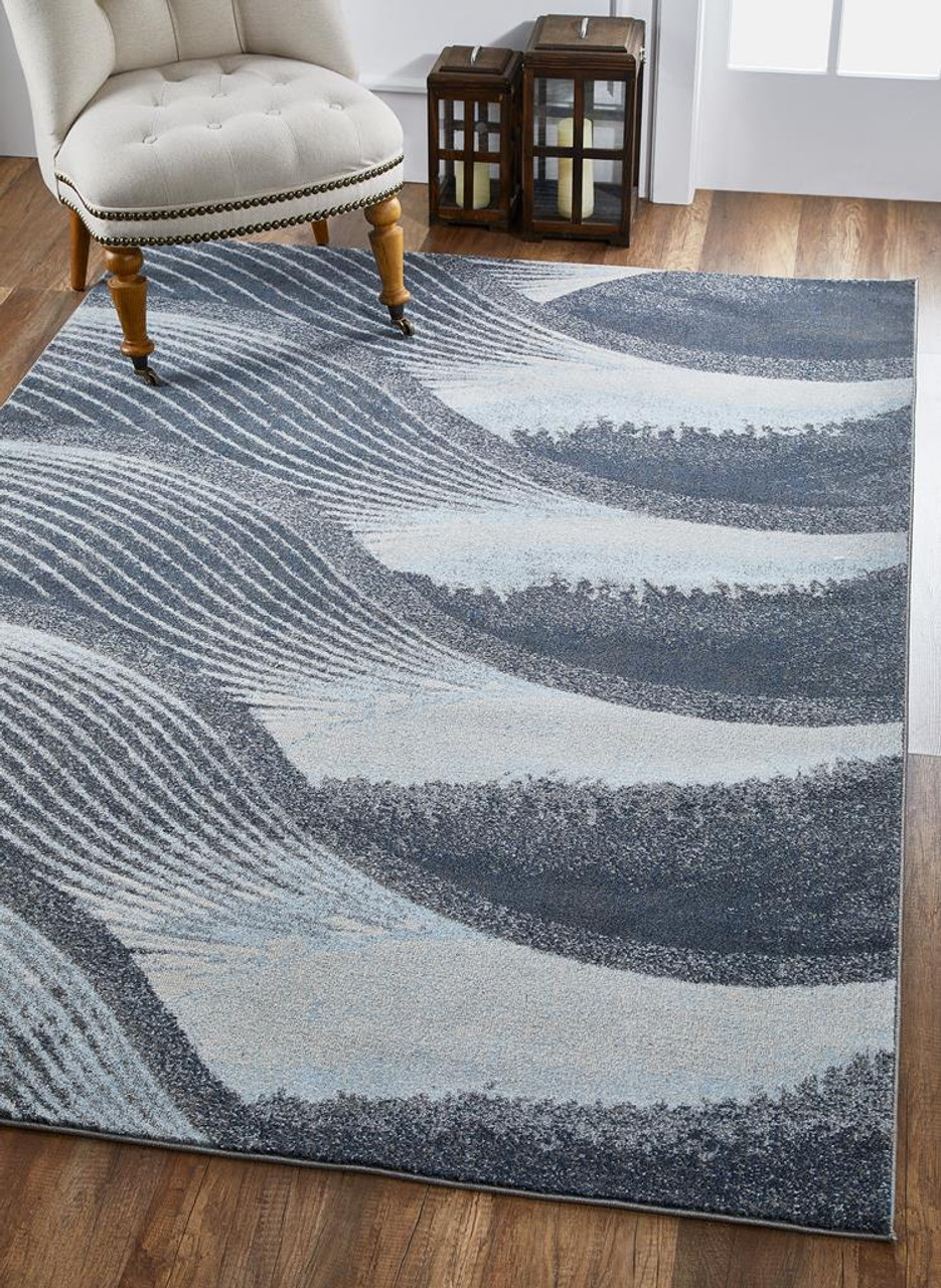 Kas Illusions 6223 Grey Blue Breeze Area Rug - Carpetmart