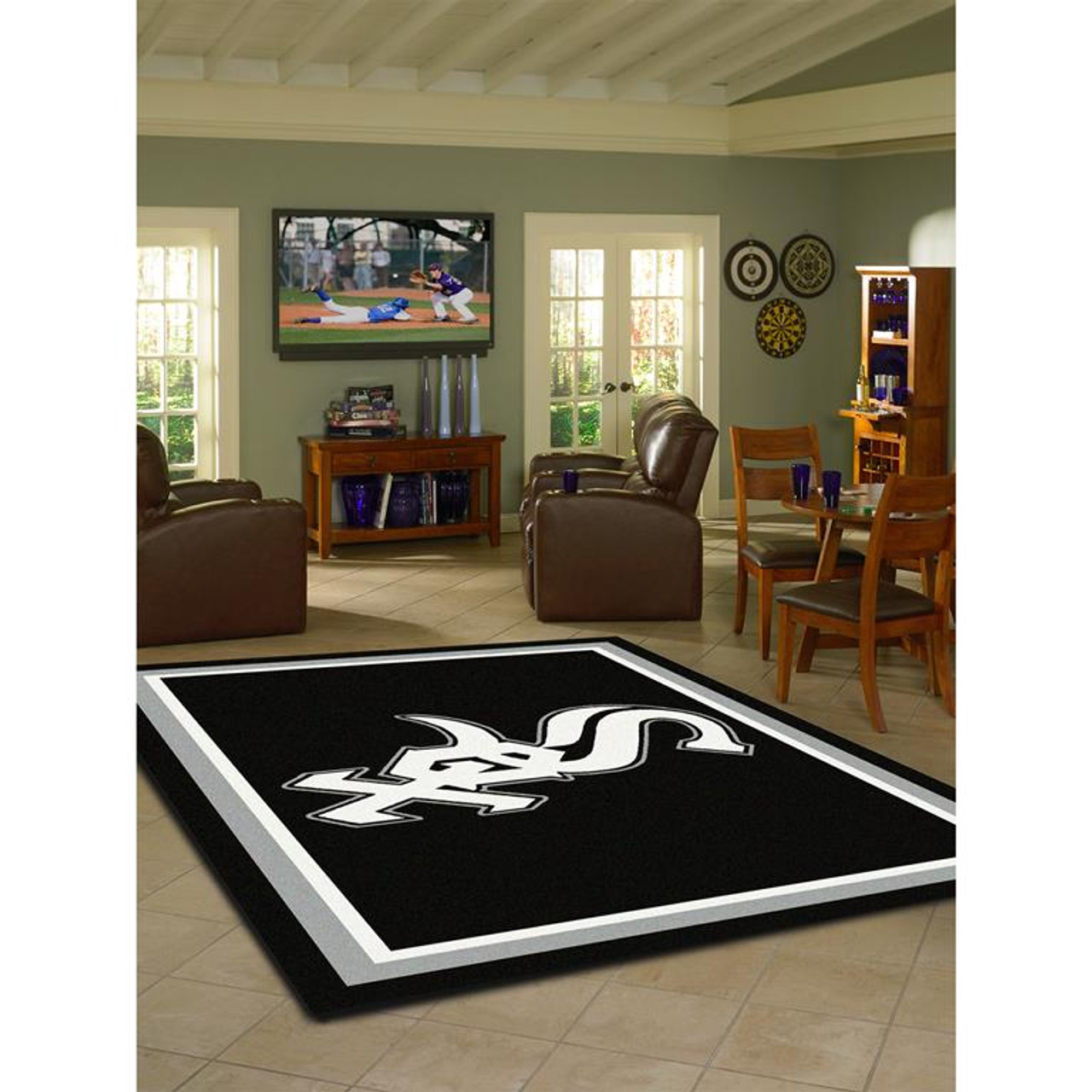 Chicago White Sox Starter Mat Accent Rug - 19in. x 30in. - White Sox  Secondary Club Lettering - Black - Starter Mat - Uniform, 32476