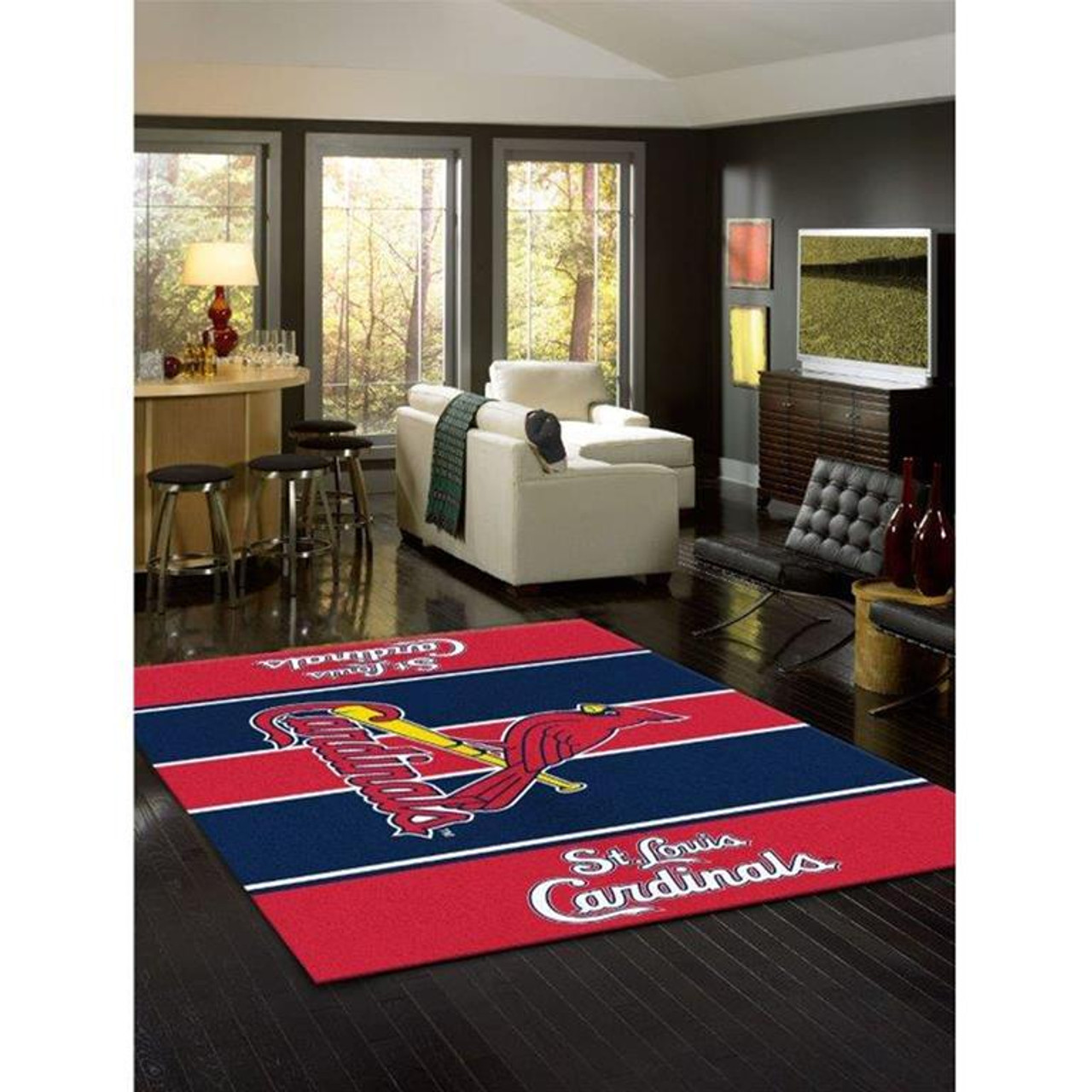 MLB St. Louis Cardinals 8 x 10 Foot Plush Non-Skid Area Rug