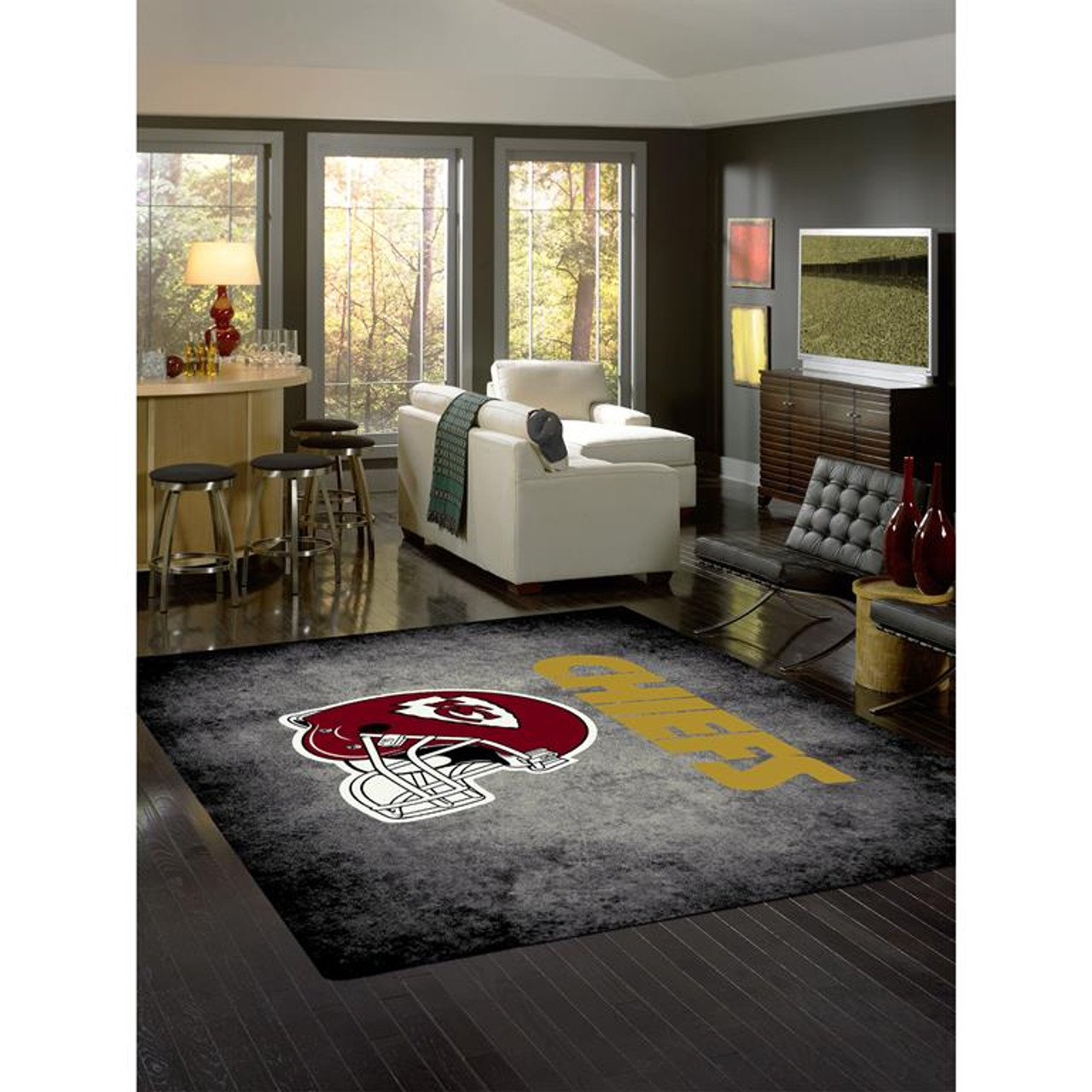 NFL Distressed Kansas City Chiefs Area Rug - Carpetmart.com