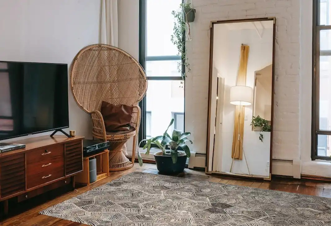 Loloi Prescott PRE-01 Fawn Area Rug Room Scene