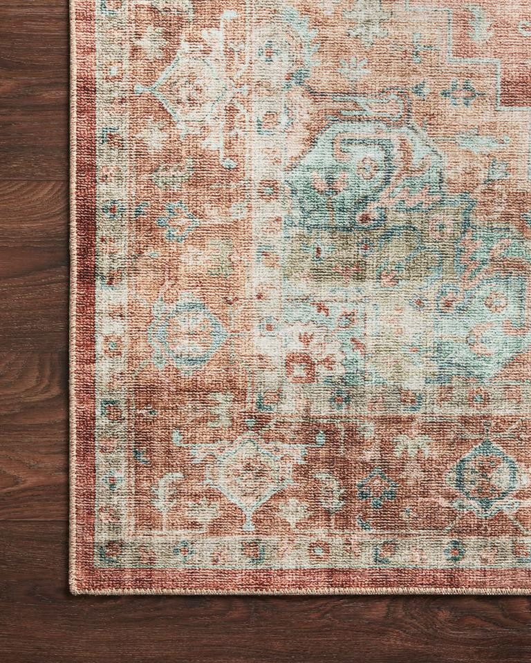 Loloi II Heidi HEI-01 Terracotta Aqua Area Rug - Carpetmart.com