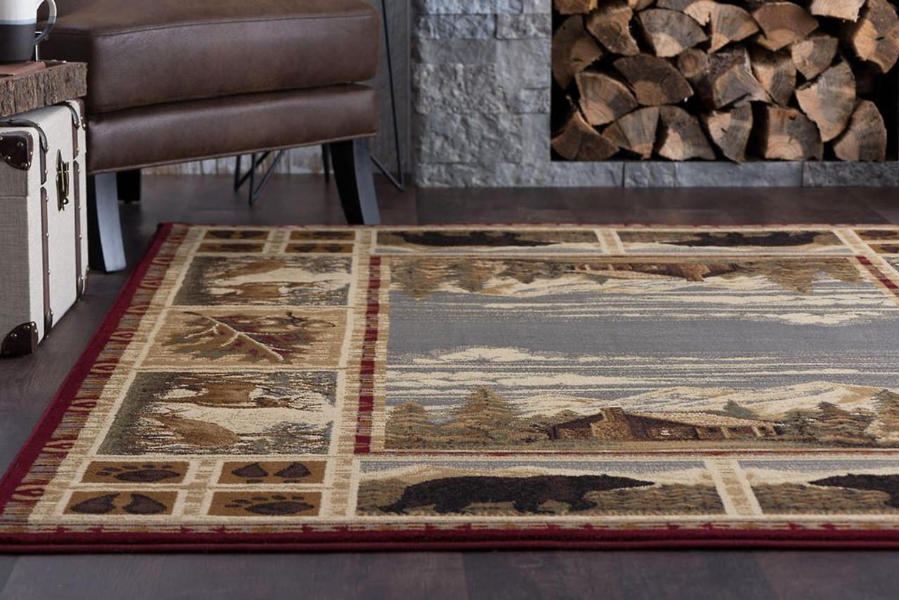 Americana 6700 Red Area Rug Room Scene 2 Americana 6700 Red Area Rug Room Scene 2