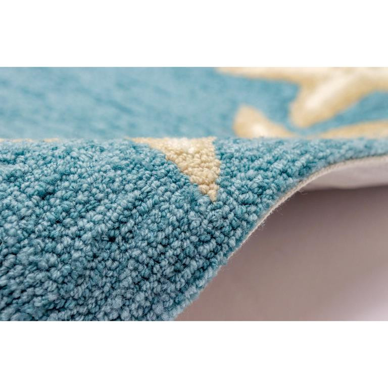 Liora Manne Capri 171004 Starfish Border Aqua Area Rug