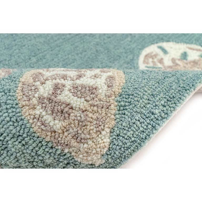Liora Manne Capri 172304 Seashell Border Aqua Area Rug