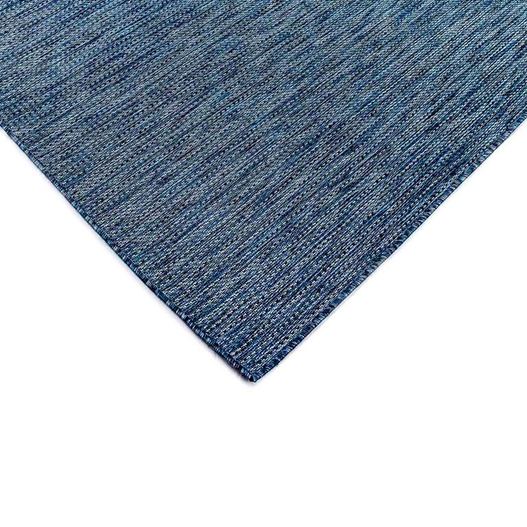 Liora Manne Carmel 8422-33 Texture Stripe Navy Area Rug Corner