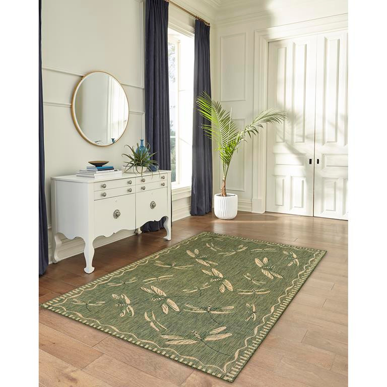 Liora Manne Carmel Dragonfly Green Rug - Carpet & Tile Mart