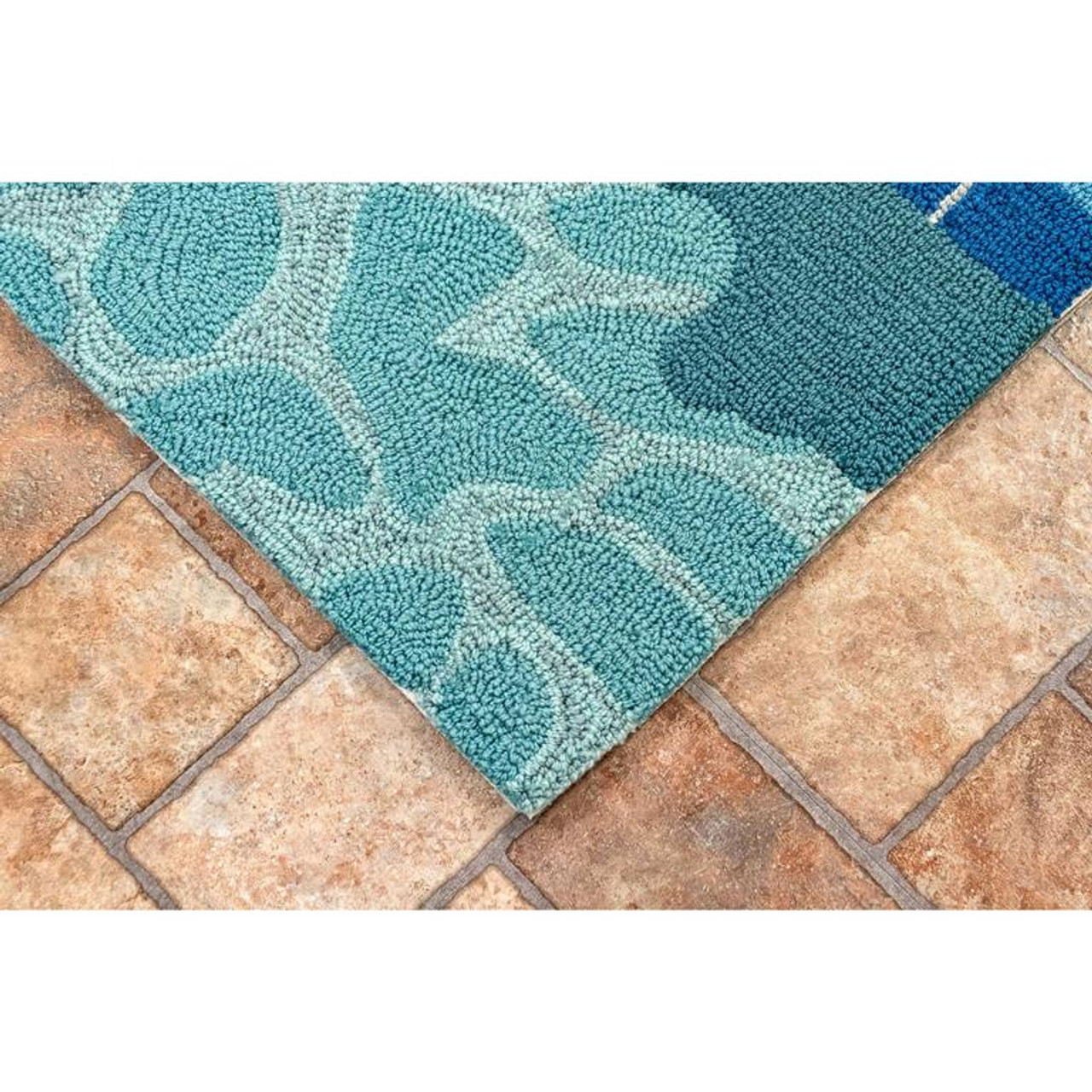 Liora Manne Frontporch 4450-03 Poolside Water Area Rug Corner