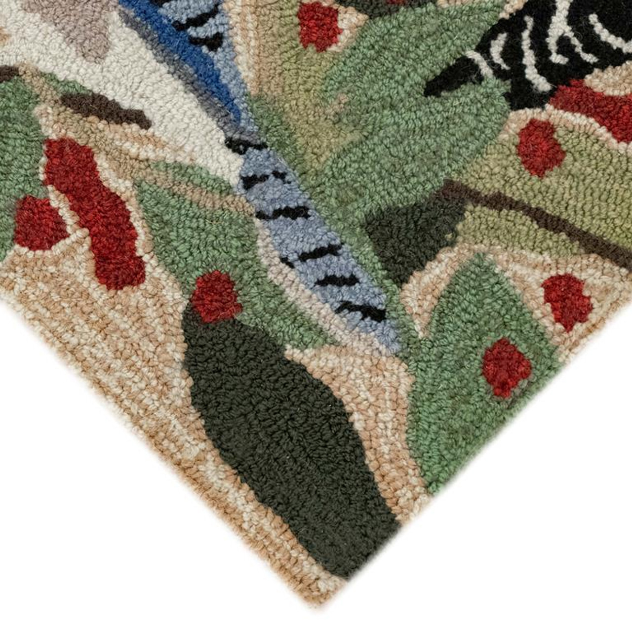 Liora Manne Frontporch 4500-12 Bird Border Natural Area Rug Corner