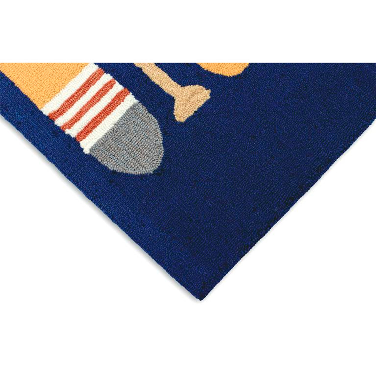 Liora Manne Frontporch 4508-33 Paddles Navy Area Rug Corner