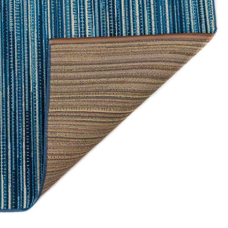 Liora Manne Marina 8052-03 Stripes China Blue Area Rug Backing