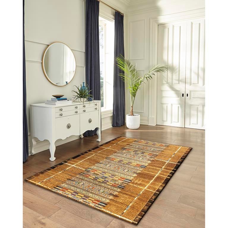 Liora Manne Marina 8057-09 Tribal Stripe Gold Area Rug