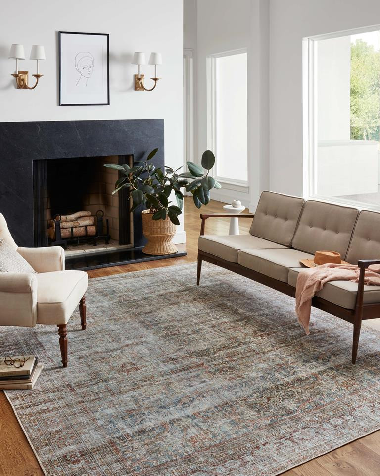 ラウル Jules JUL-05 Lagoon Brick Area Rug - Chris Loves Julia X Loloi