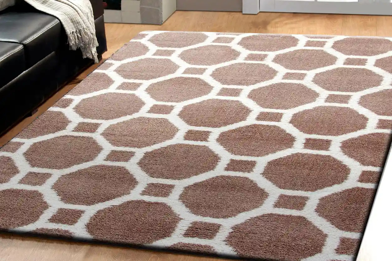 Dynamic Rugs Silky Shag 5903-115 Beige Shag Area Rug Room Scene