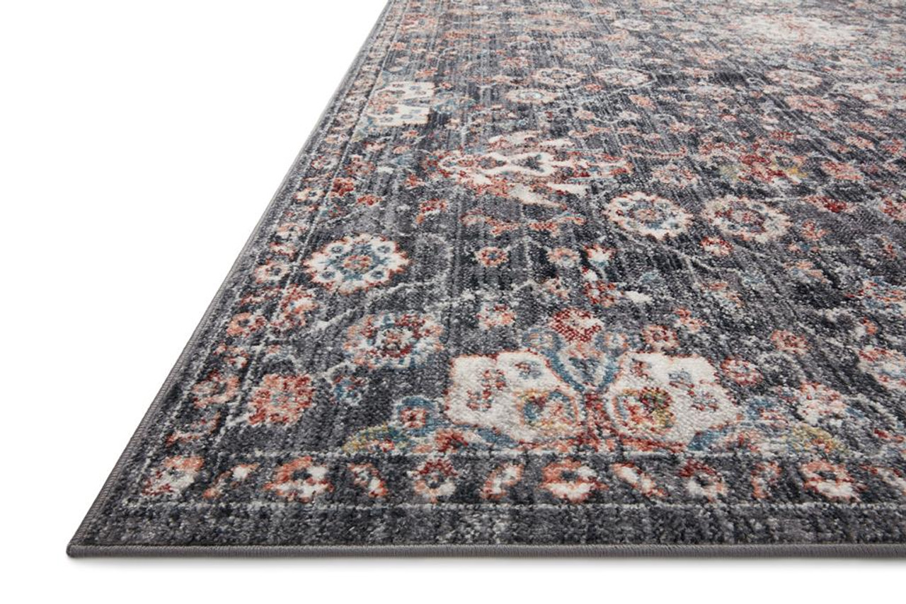 Loloi II Cassandra CSN-03 Charcoal Rust Area Rug Angle