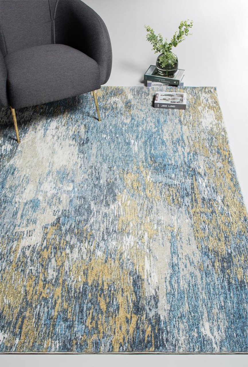 Kas Roxy 2802 Blue Gold Mirage Area Rug Room Scene
