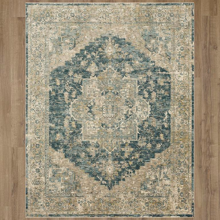 Karastan Marash RG845-048 Ezine Blue Area Rug - Carpet & Tile Mart
