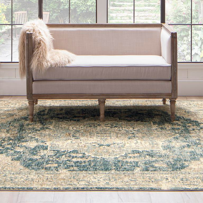 Karastan Marash RG845-048 Ezine Blue Area Rug - Carpet & Tile Mart