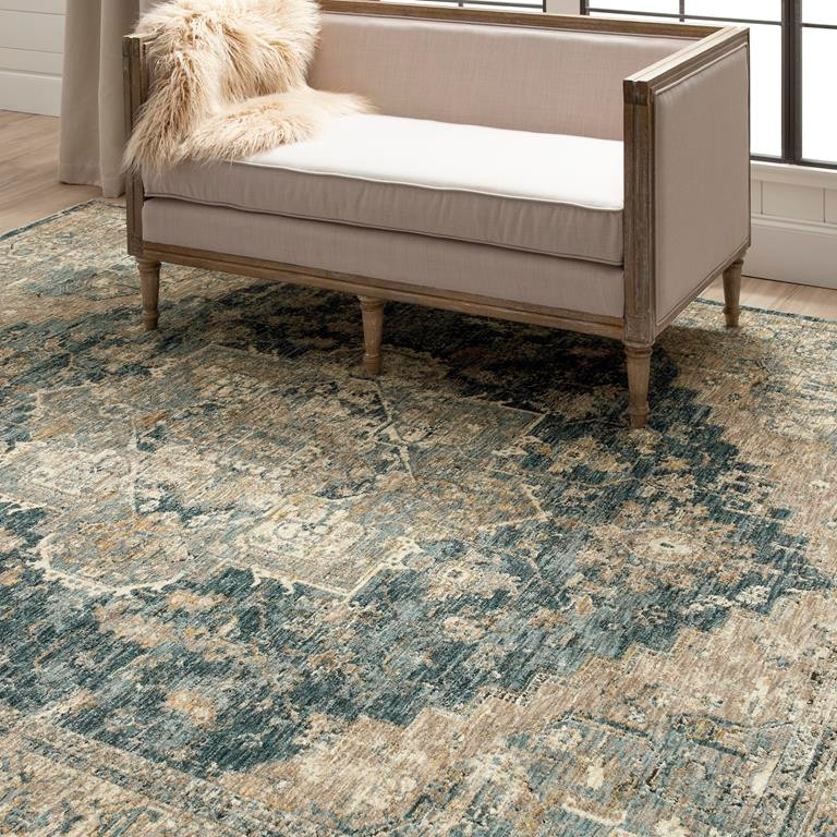 Karastan Marash RG845-048 Ezine Blue Area Rug Room Scene 2