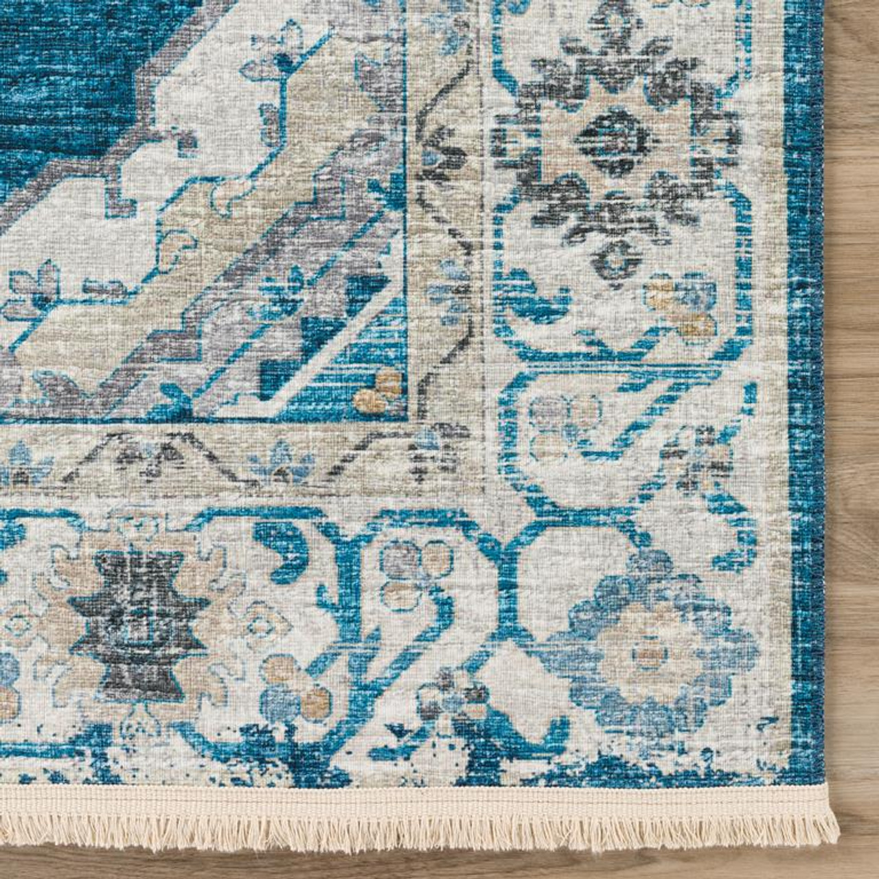 Dalyn Marbella MB1 Indigo Area Rug Corner