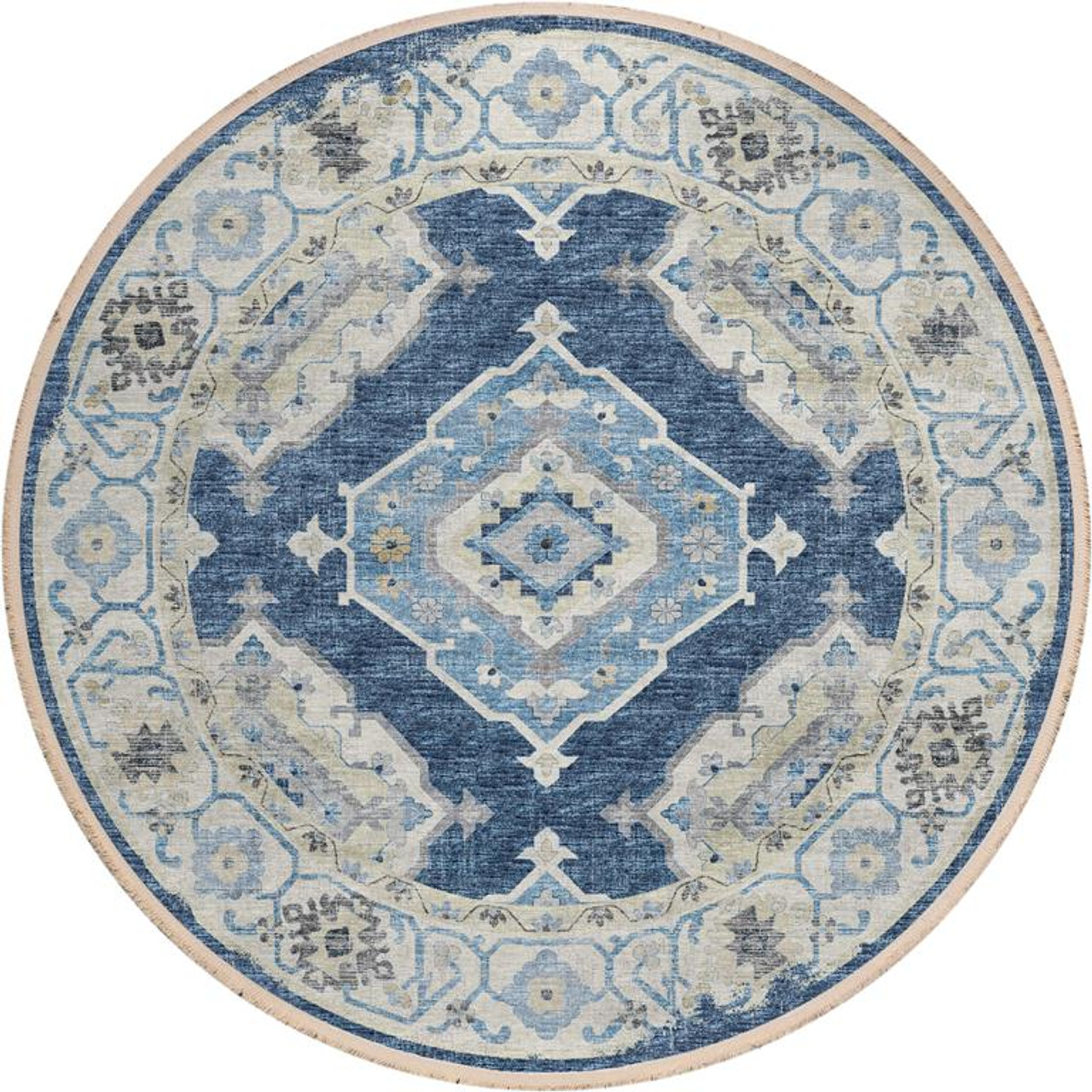 Dalyn Marbella MB1 Indigo Round Area Rug