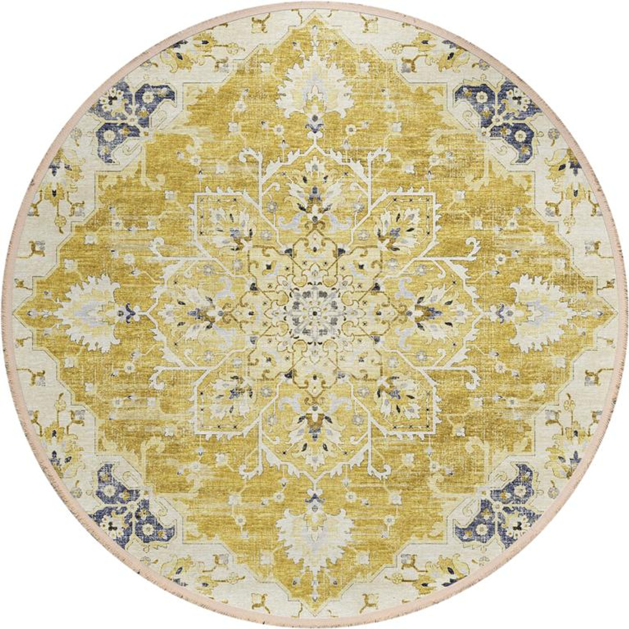 Dalyn Marbella MB3 Gold Round Area Rug