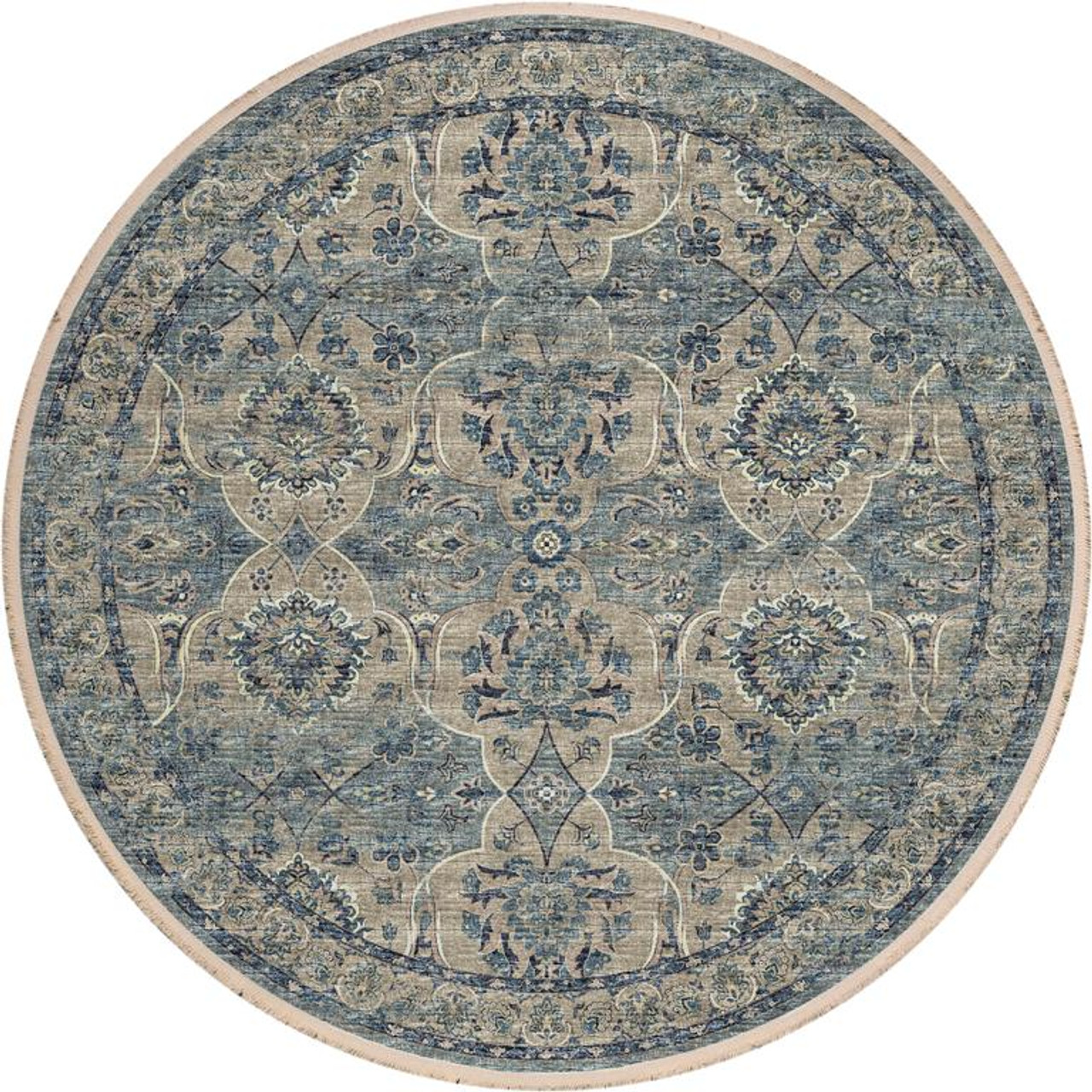 Dalyn Marbella MB5 Mineral Blue Round Area Rug
