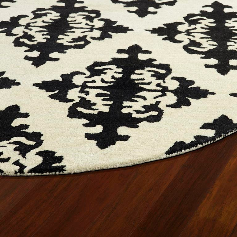 Kaleen Tara Rounds EVL05-02 Black Area Rug Edge