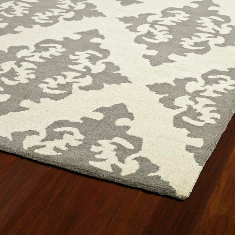 Kaleen Tara Squares EVL05-75 Grey Area Rug Corner