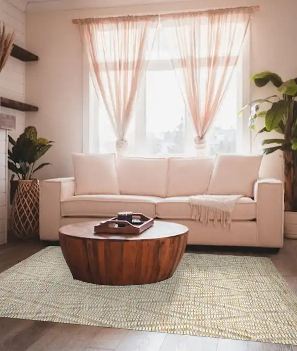 Loloi Kenzie KNZ-01 Ivory Sand Area Rug Room Scene