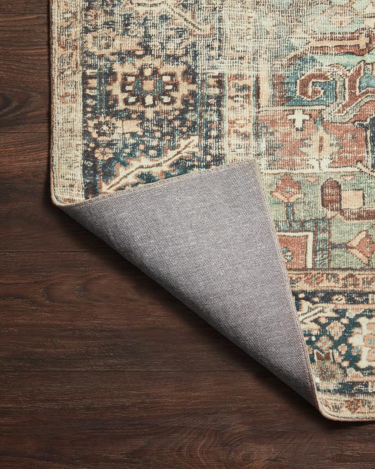 Loloi II Margot MAT-02 Terracotta Lagoon Area Rug Backing