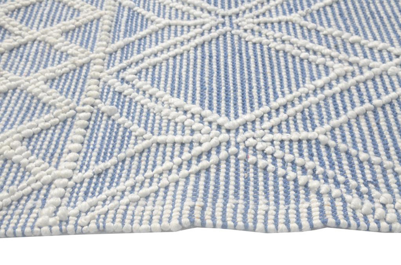 Kas Chloe 7724 Blue Ivory Geo Area Rug Edge