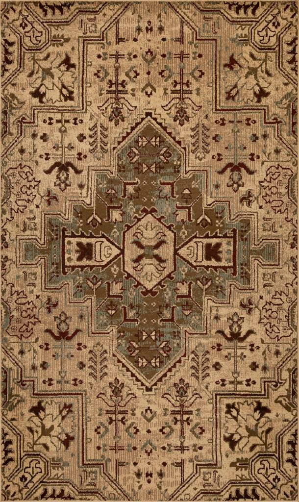 Kas Heritage 9374 Ivory Blue Medallion Area Rug